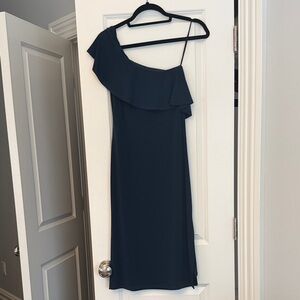 Velvet Brand Navy One-Shoulder Dress
